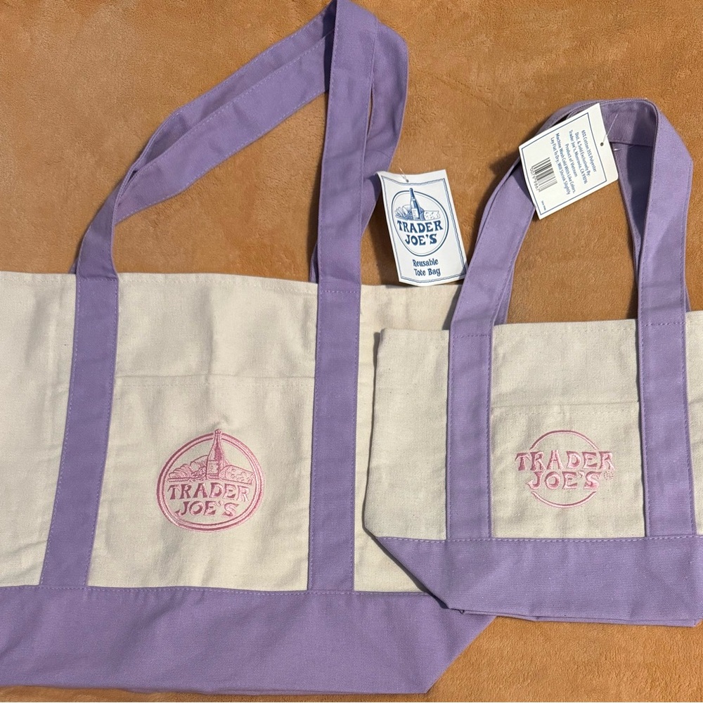 Trader Joe’s Lavender-Trim Canvas Tote Bags